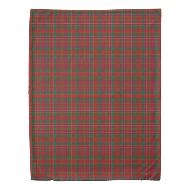 Clan Munro Scottish Accents Red Green Tartan Duvet Cover (Front)