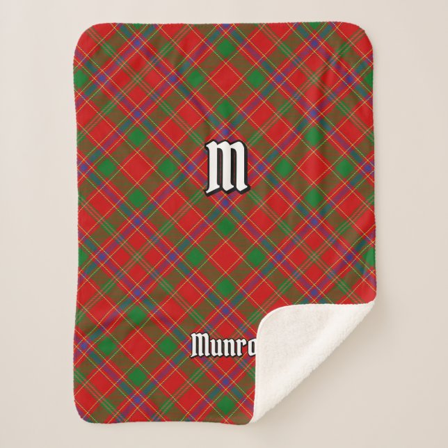 Clan Munro Tartan Sherpa Blanket (Front)
