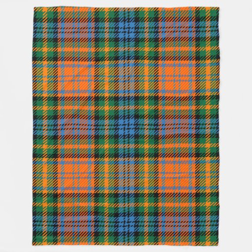 Clan Murray Plaid Tartan Blue Orange Green Check Fleece Blanket