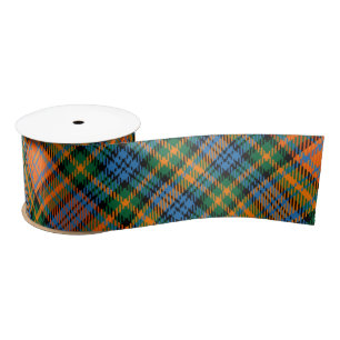 Clan Murray Plaid Tartan Orange Blue Green Check Satin Ribbon