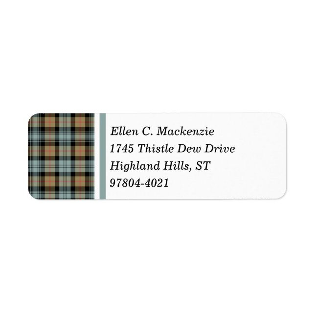Clan Murray Tan and Black Weathered Tartan Label (Front)