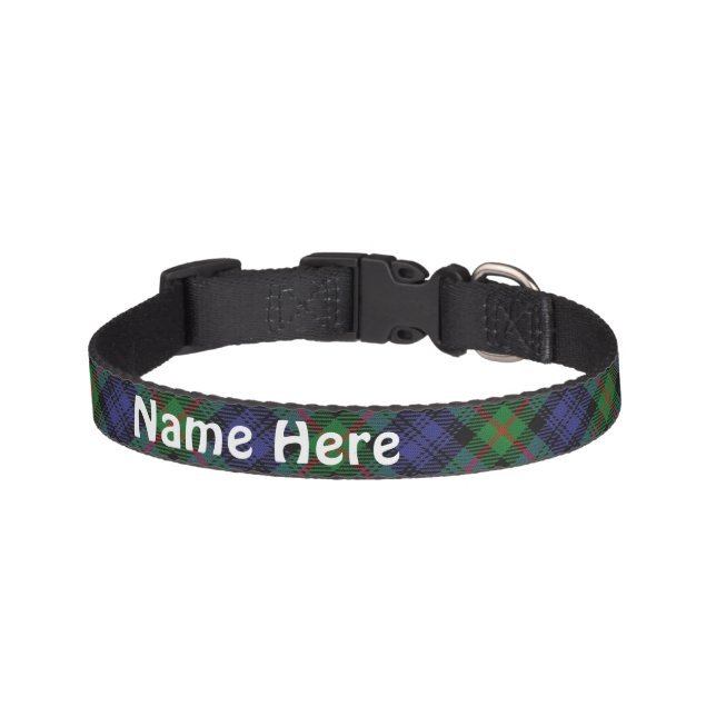 Clan Murray Tartan Customize Pet's Name Pet Collar (Front)