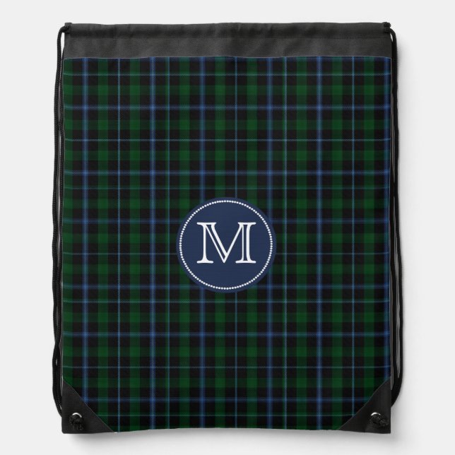 Clan Murray Tartan Plaid Monogram Backpack (Front)