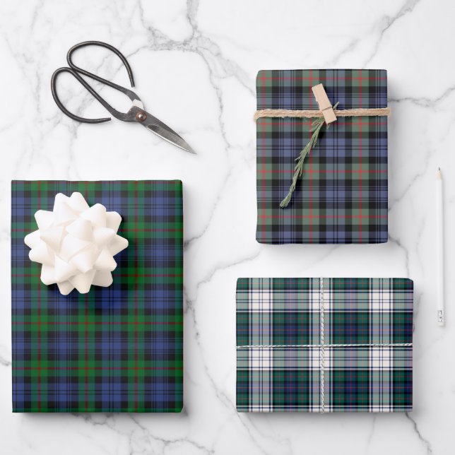 Clan Murray Tartan Variations Wrapping Paper Sheets (Front)
