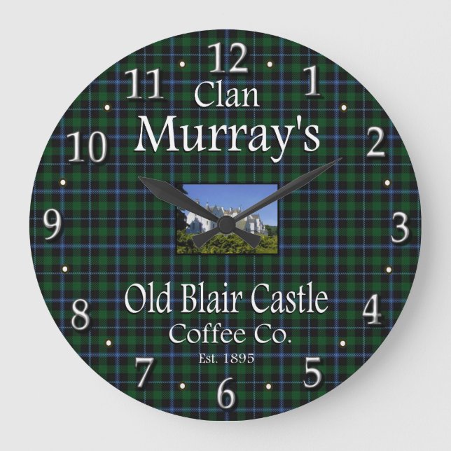 Clan Murray's Old Blair Castle Coffee Co. Large Clock (Front)