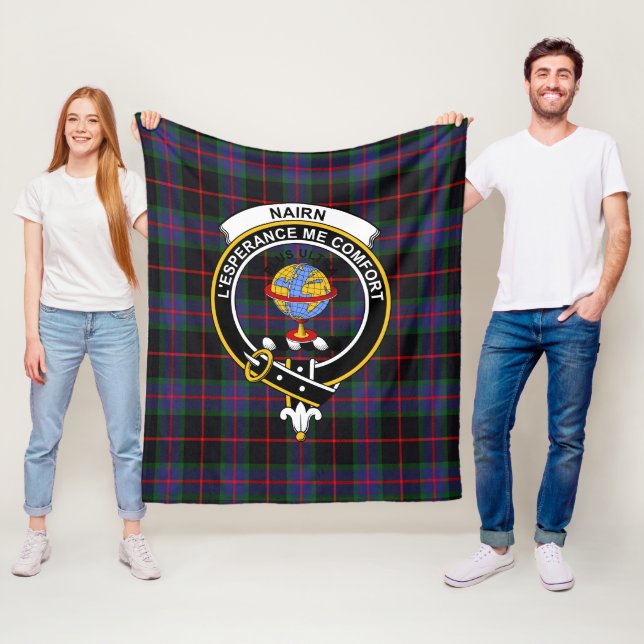 Clan Nairn Tartan Plaid Fleece Blanket (In Situ)