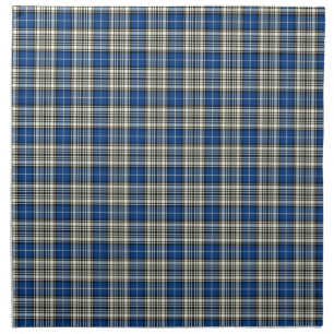 Clan Napier Blue, Black, and White Scottish Tartan Cloth Napkin