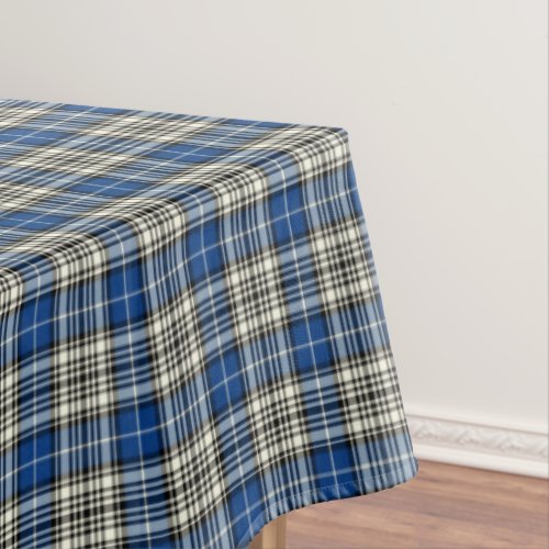 Clan Napier Blue Black and White Scottish Tartan Tablecloth