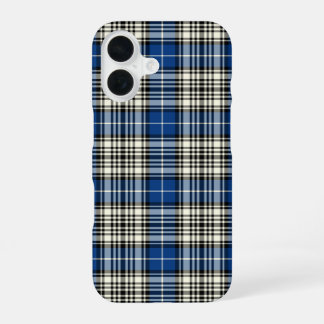 Clan Napier Tartan Blue, Black and White Plaid iPhone 16 Case