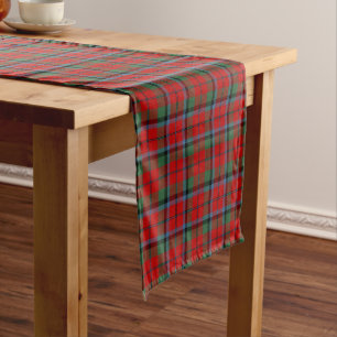 Clan Naughton Tartan Pattern Red Plaid Short Table Runner