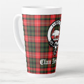 Clan Nesbitt Crest Badge & Tartan Personalized Latte Mug (Left Angle)