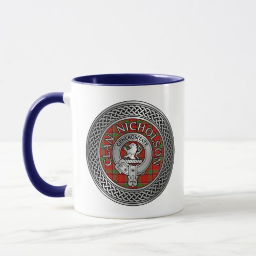 Clan Nicholson Crest  Tartan Knot Mug