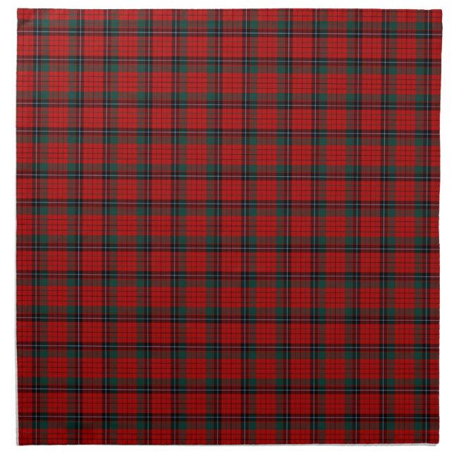 Clan Nicolson Red and Black Scottish Tartan Napkin (Front)
