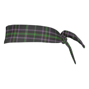 Clan O'Boyle Boyle Irish Black Purple Green Tartan Tie Headband