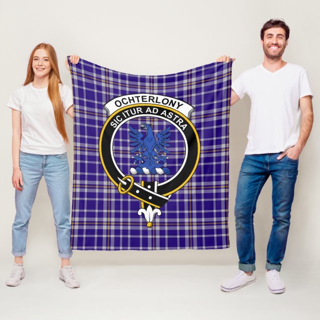 Clan Ochterlony Tartan Plaid Fleece Blanket (In Situ)
