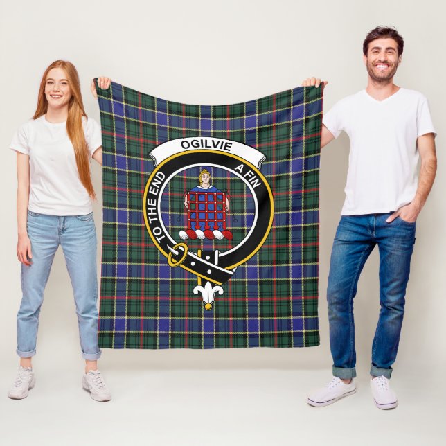 Clan Ogilvie Hunting Modern Tartan Plaid Fleece Blanket (In Situ)