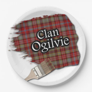 Clan Ogilvie Scottish Tartan Paint Brush Paper Plates