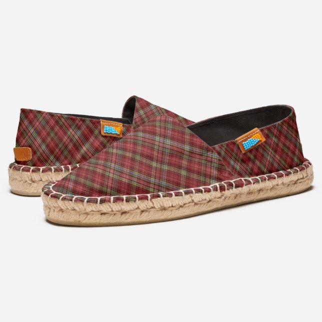 Clan Ogilvy Tartan Plaid Pattern Espadrilles (Angled)