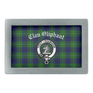 Clan Oliphant Crest Badge & Tartan Belt Buckle