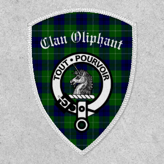 Clan Oliphant Crest Badge & Tartan Iron On Patch