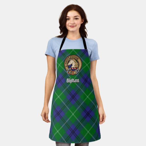 Clan Oliphant Crest over Tartan Apron