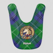 Clan Oliphant Crest over Tartan Baby Bib