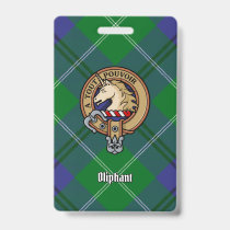 Clan Oliphant Crest over Tartan Badge