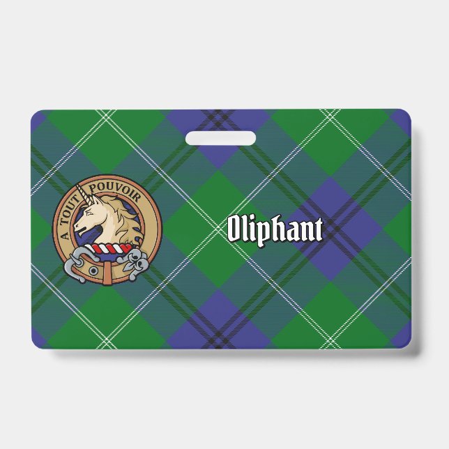 Clan Oliphant Crest over Tartan Badge (Front)