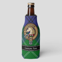 Clan Oliphant Crest over Tartan Bottle Cooler