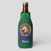 Clan Oliphant Crest over Tartan Bottle Cooler