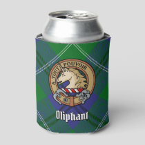 Clan Oliphant Crest over Tartan Can Cooler
