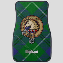 Clan Oliphant Crest over Tartan Car Floor Mat