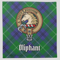 Clan Oliphant Crest over Tartan Cloth Napkin