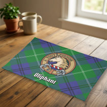 Clan Oliphant Crest over Tartan Cloth Placemat