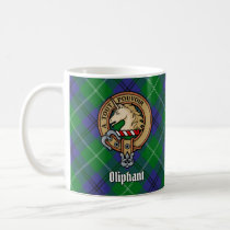 Clan Oliphant Crest over Tartan Coffee Mug