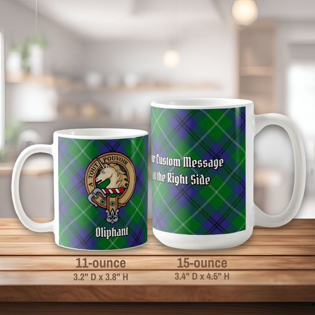Clan Oliphant Crest over Tartan Coffee Mug (Creator Uploaded)