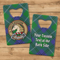 Clan Oliphant Crest over Tartan Credit Card Bottle Opener