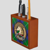 Clan Oliphant Crest over Tartan Desk Organizer