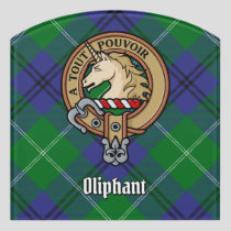 Clan Oliphant Crest over Tartan Door Sign