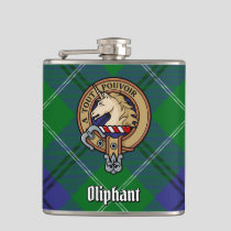 Clan Oliphant Crest over Tartan Flask
