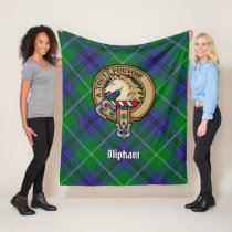 Clan Oliphant Crest over Tartan Fleece Blanket