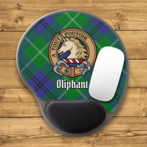 Clan Oliphant Crest over Tartan Gel Mouse Pad