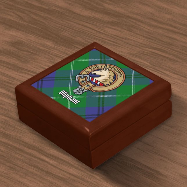 Clan Oliphant Crest over Tartan Gift Box (Creator Uploaded)