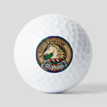 Clan Oliphant Crest over Tartan Golf Balls