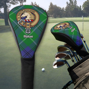 Clan Oliphant Crest over Tartan Golf Head Cover