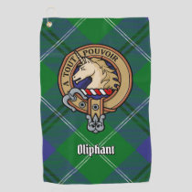 Clan Oliphant Crest over Tartan Golf Towel