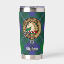 Clan Oliphant Crest over Tartan Insulated Tumbler