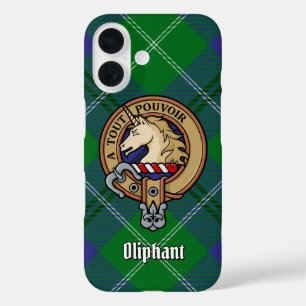 Clan Oliphant Crest over Tartan iPhone Case