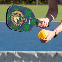 Clan Oliphant Crest over Tartan Keychain Pickleball Paddle