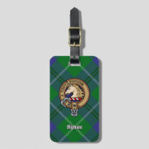 Clan Oliphant Crest over Tartan Luggage Tag